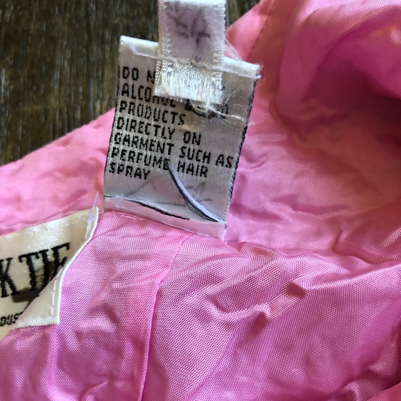 VINTAGE Black Tie Beaded Pink Dress - Picture 8 of 8